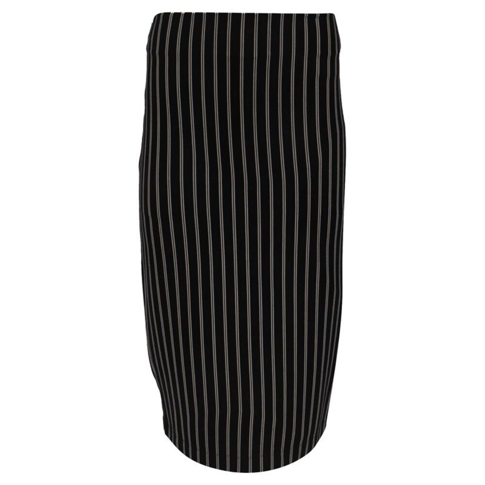 Max Mara Pinstripe Pencil Skirt in Black Viscose